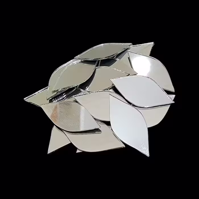 آینه تزئینی طرح برگ، ابعاد 3*1.3 سانت، بسته 20 عددی، ضخامت 1 میل