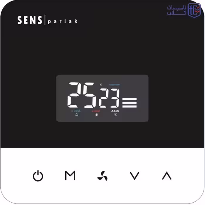 ترموستات فن کویل و داکت اسپلیت SENS|PARLAK مدل TOP-BLACK