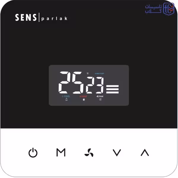 ترموستات فن کویل و داکت اسپلیت SENS|PARLAK مدل TOP-BLACK