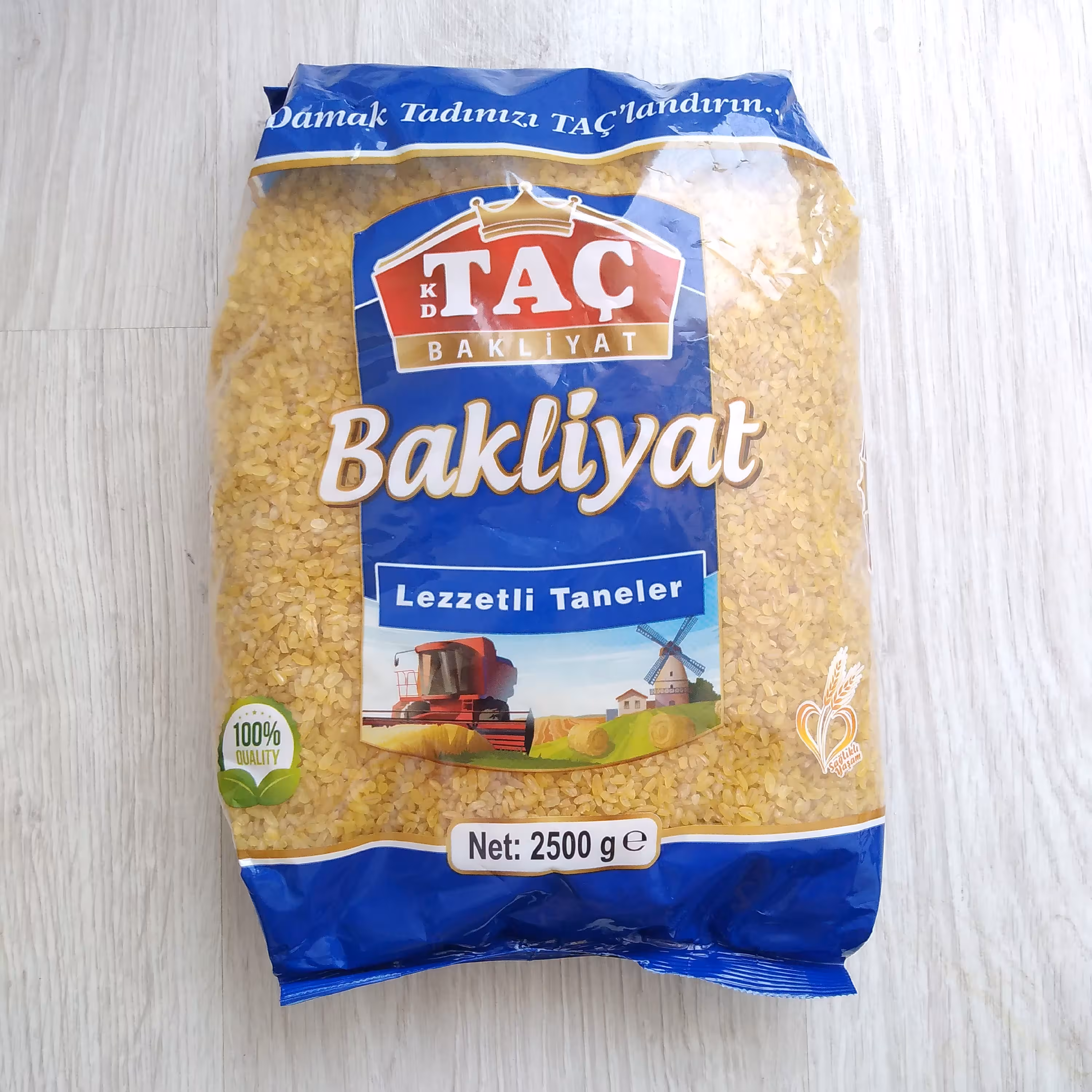 بلغور گندم دانه درشت پلویی تاچ ترکیه Tacبسته 2500 گرمی