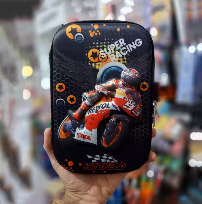 جامدادی کتابی سه بعدی بزرگ طرح موتور سوار