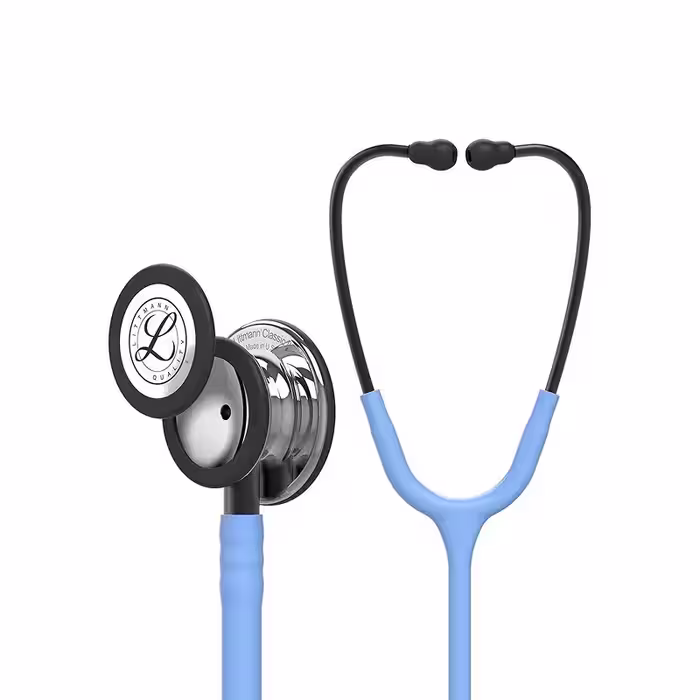 گوشی پزشکی لیتمن مدل کلاسیک 3 رنگ آبی یخی آینه‌ ای دودی 5959 | Littmann Classic iii 5959
