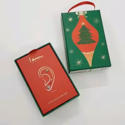 پک کادویی گوشواره گلگوش و پیرسینگ نقره استرلینگ عیار 925