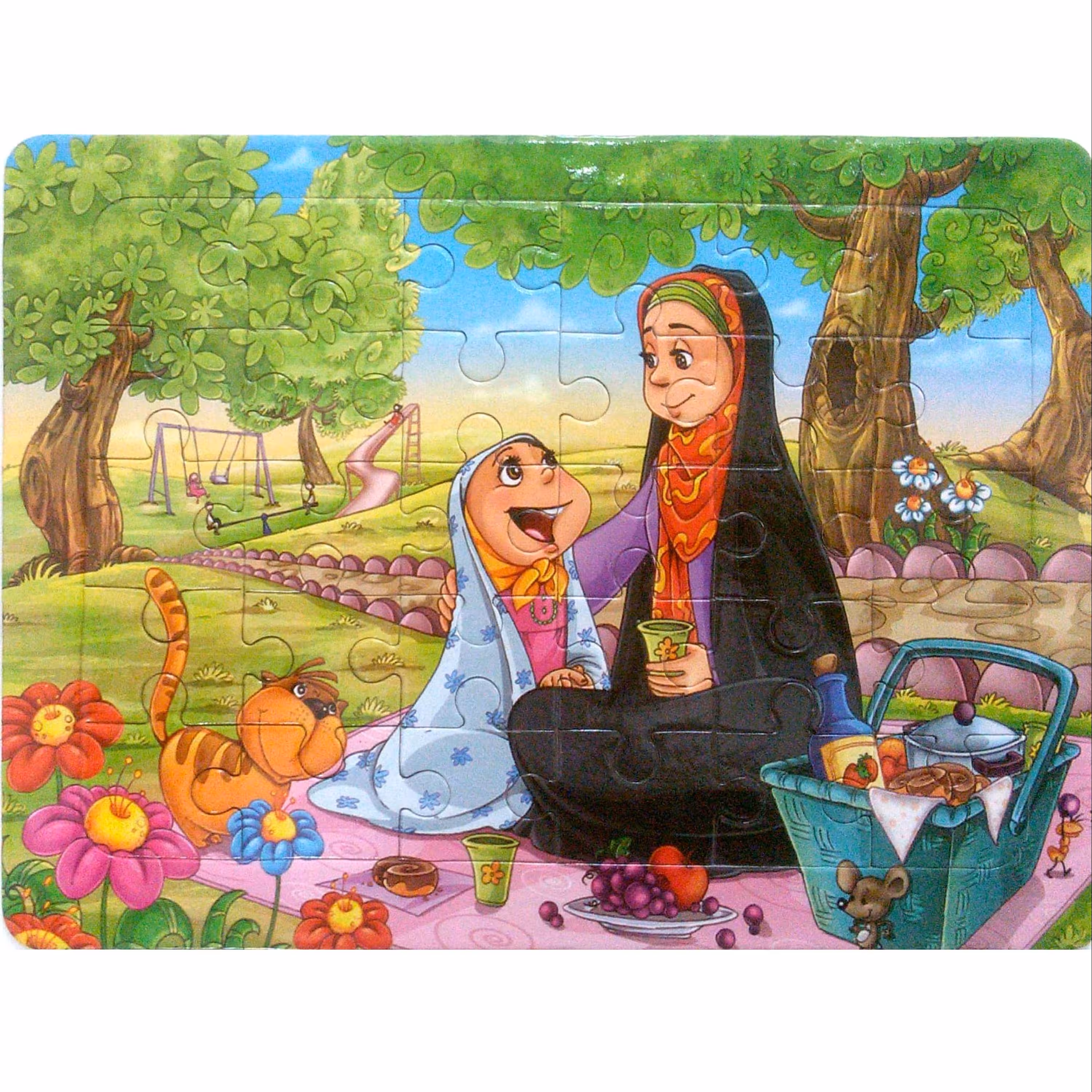 پازل ایرانی اسلامی 30 تکه - طرح مادر و دختر محجبه