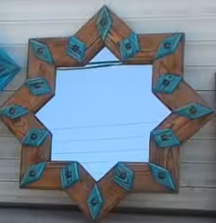 آیینه چوبی طرح ستاره کد 10286