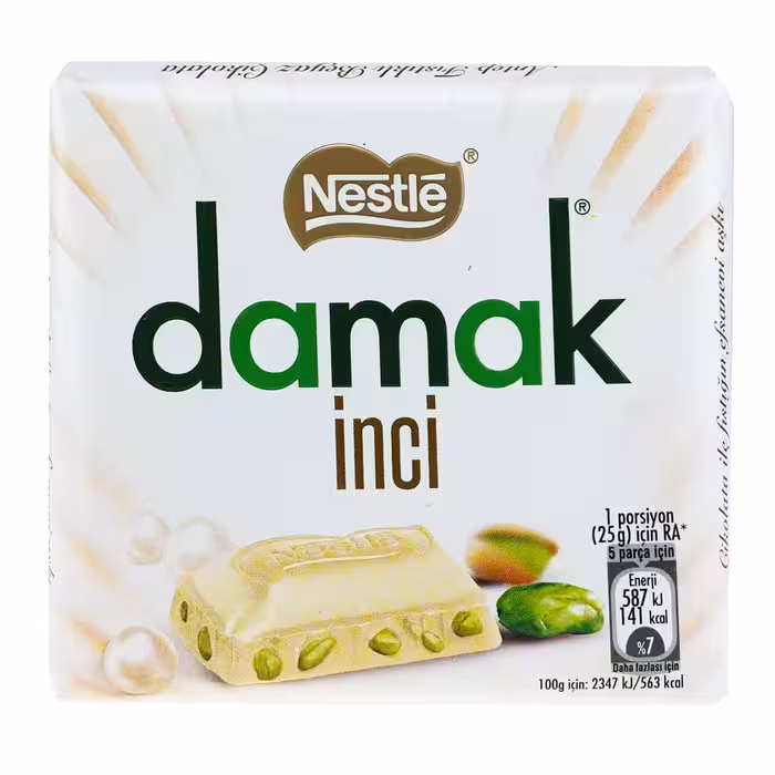 شکلات سفید شیری پسته ای داماک (damak) 65 گرمی