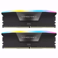 رم DDR5 دسکتاپ 64 گیگابایت 6400MHz CL32 کورسیر مدل VENGANCE RGB BLACK دو کاناله