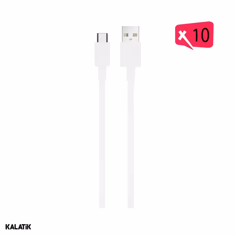 کابل تبدیل USB-A به USB-C شیائومی مدل 67W به طول 1 متر-بسته 10 عددی-شارسل