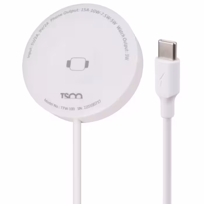 شارژر بی سیم فست شارژ TSCO TTW 100 15W