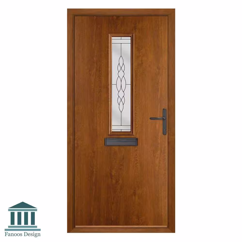 درب ورودی ساختمان شیشه خور کلاسیک مدل انگلیسی کد 1567