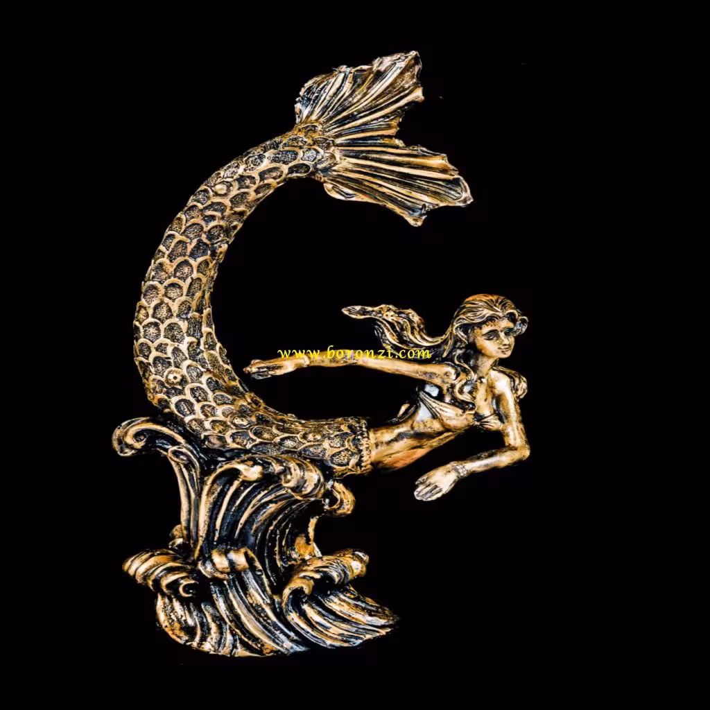 دکوری پری دریایی برنزی