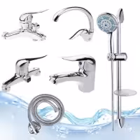 مجموعه 6تکه اردکی کروم به همراه علم دوش