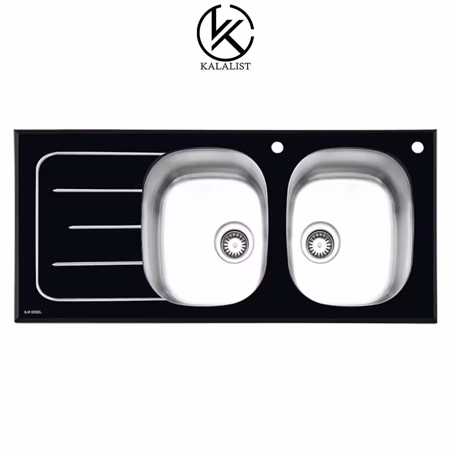 سینک ایلیا استیل شیشه ای توکار مدل 8011