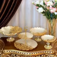 ست ظروف پذیرایی میوه خوری شکلات خوری آجیل خوری 4تکه رزینی