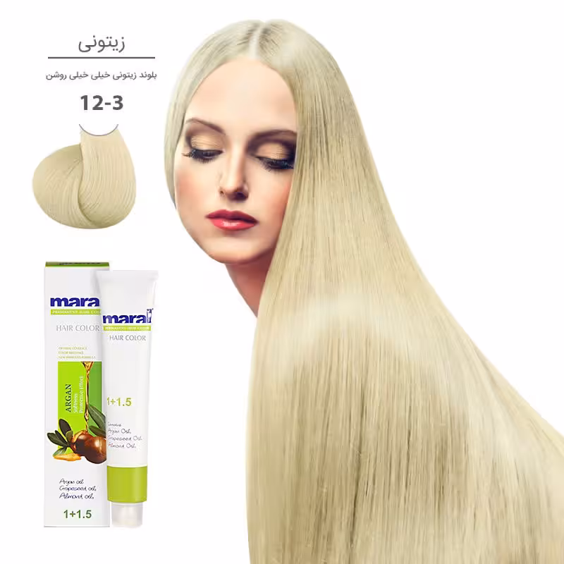 رنگ موی مارال 100 میل 123-بلوند زیتونی خیلی خیلی روشن