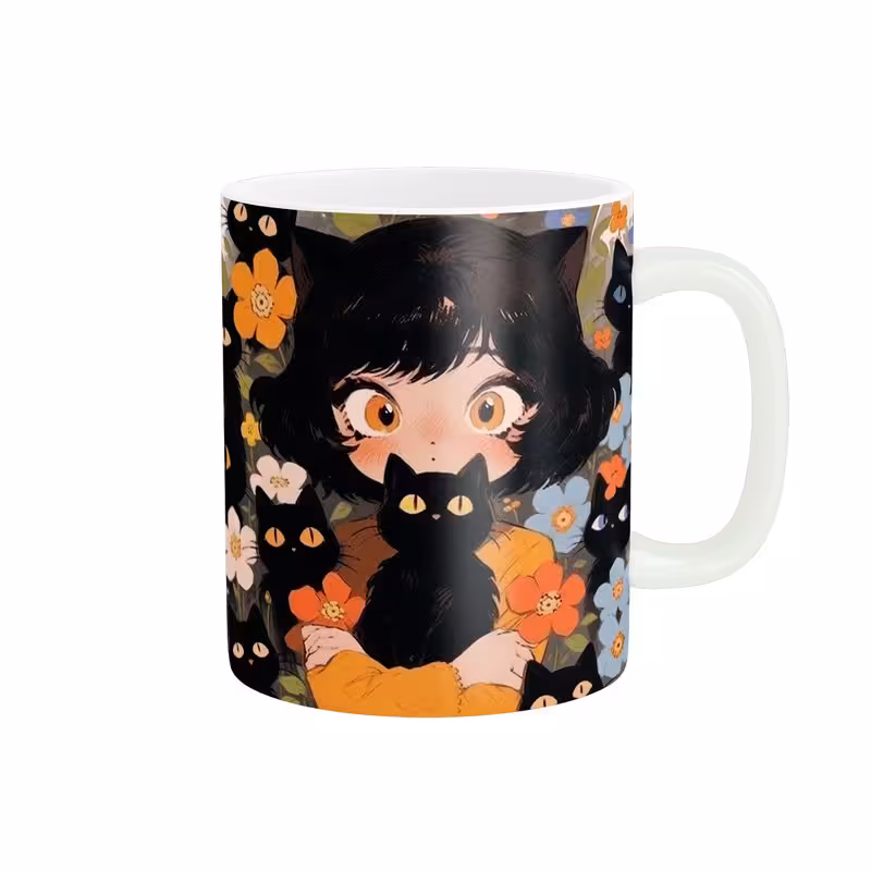 خرید ماگ-لیوان  دخترانه گربه ای کد 208