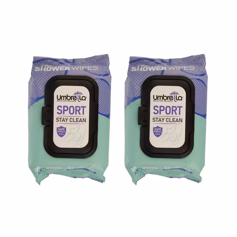 دستمال مرطوب آمبرلا مدل Sport بسته 50 عددی مجموعه دو عددی