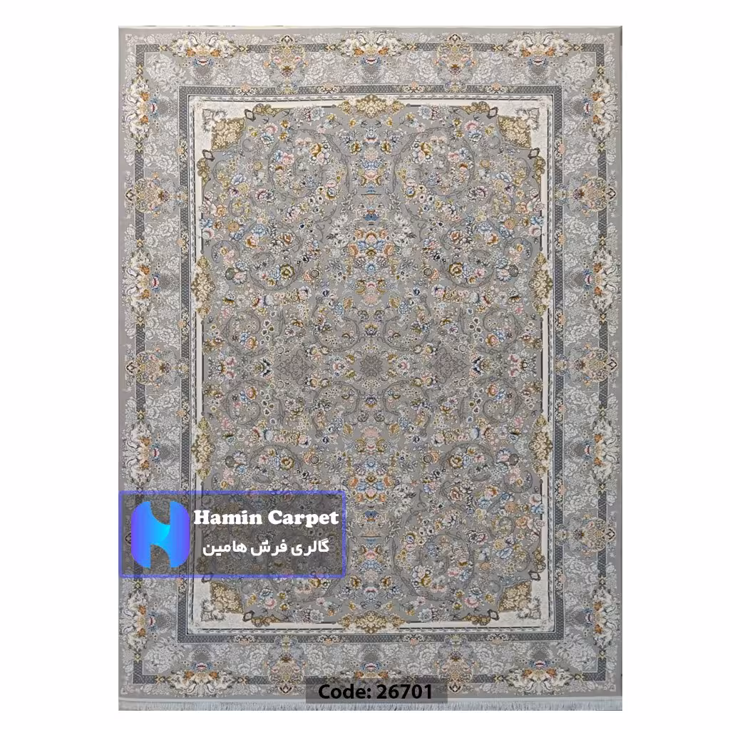 فرش 12 متری 1200 شانه تراکم 3600  نخ اکلریک گل برجسته کد AR26701
