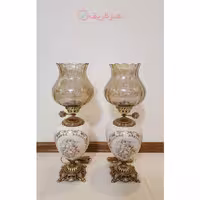 چراغ لامپا ستون سرامیکی برنجی سایز کوچک