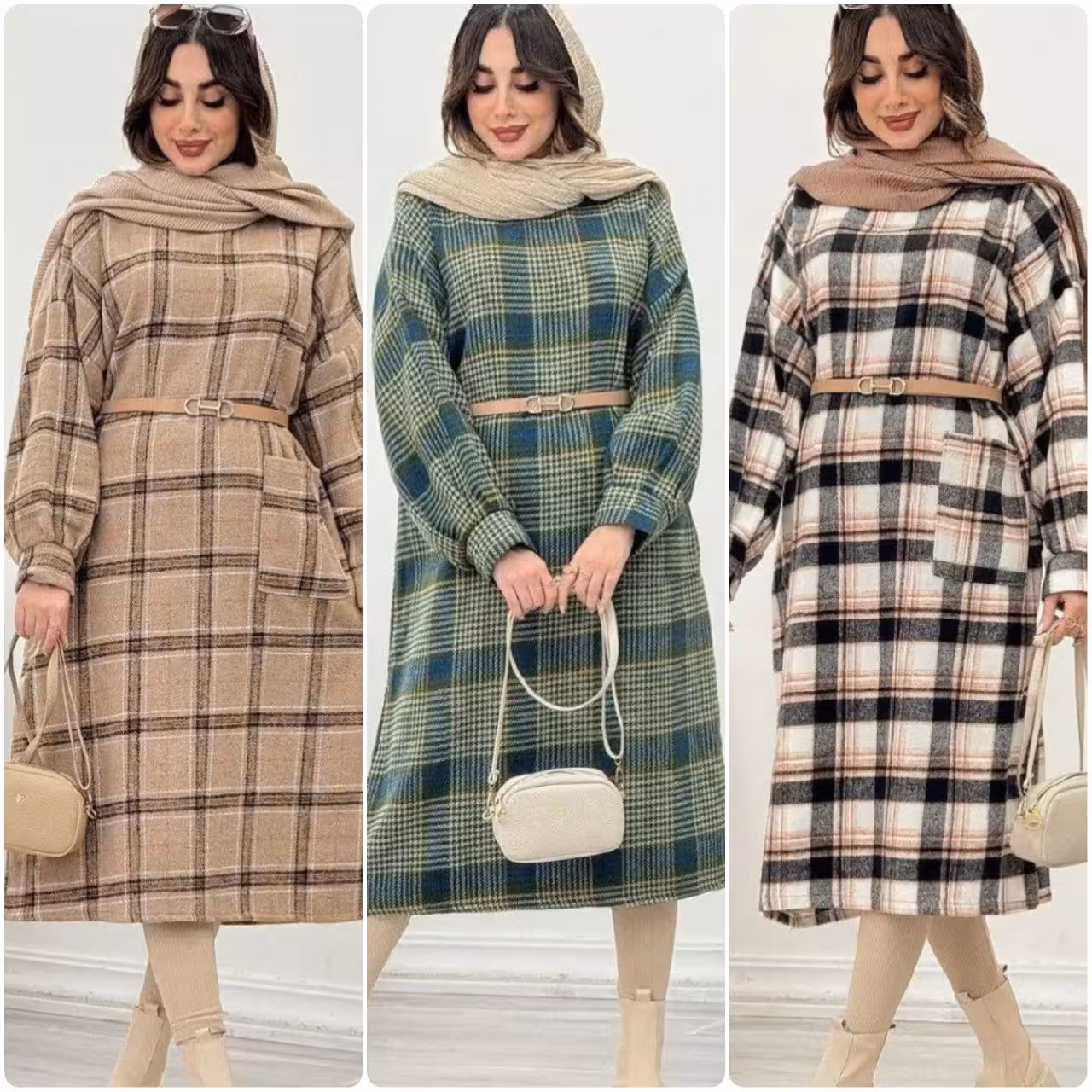 کفتان چهار خانه پشمی تنخور عالی