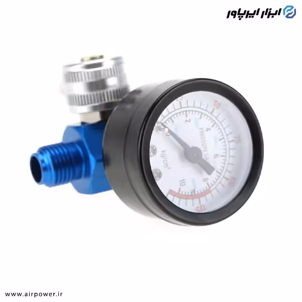 شیر تنظیم باد پیستوله گیج دار عقربه ای مدل P-1016