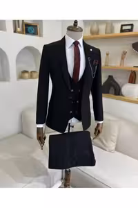 کت و شلوار جلیقه مشکی - 1905