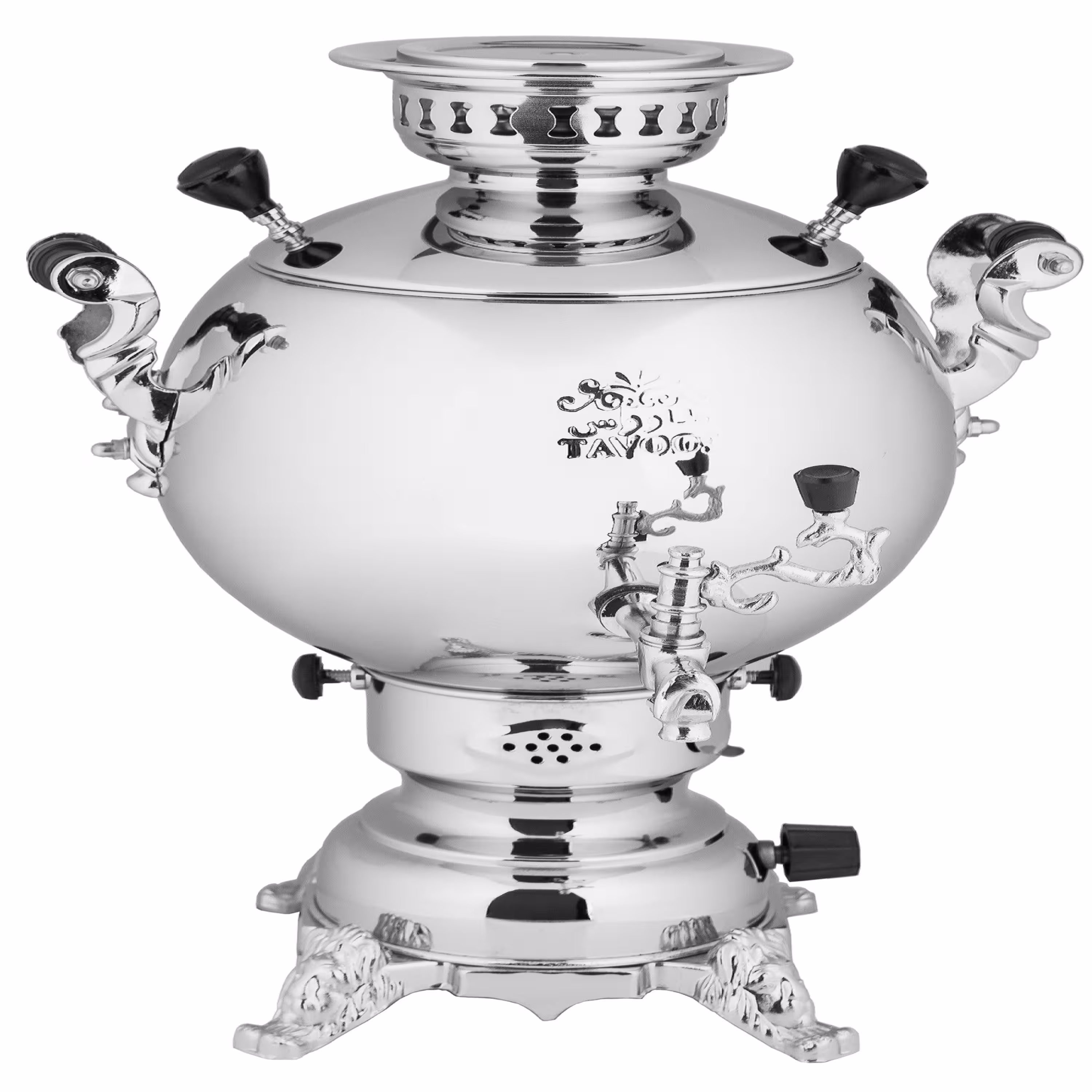 سماور طاووس مدل توپی ساده کروم کد 134