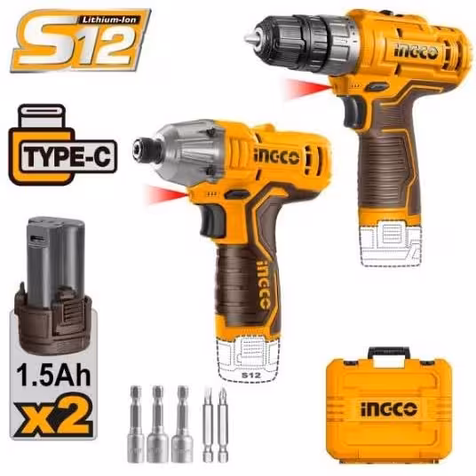 ست دریل و بکس شارژی اینکو COSLI240586