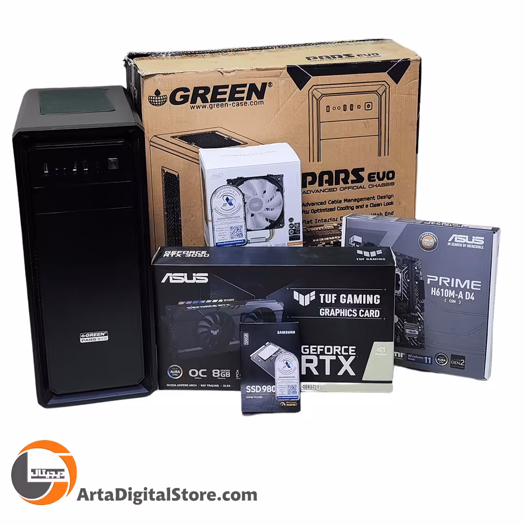 کیس اسمبل شده گیمینگ i5 12400F/64GB/500GB SSD/RTX 3050