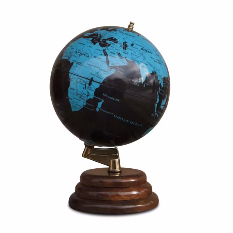 کره جغرافیایی سایز20 پایه چوبی گرد چراغ دارایده کد118