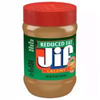 کره بادام زمینی جیف jif مدل کم چرب reduced fat وزن 454 گرم