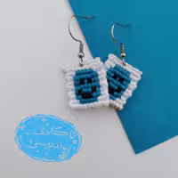 گوشواره دستباف طرح پیکسل