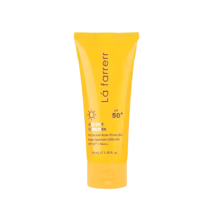 کرم ضد آفتاب و ضد لک فاقد چربی SPF50 لافارر مناسب پوست چرب و مستعد آکنه حجم 40 میلی لیتر – بی رنگ