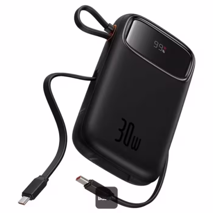 پاوربانک 10000 میلی آمپر USB و تایپ سی 30 وات بیسوس مدل Qpow 2 PPQD4-10C