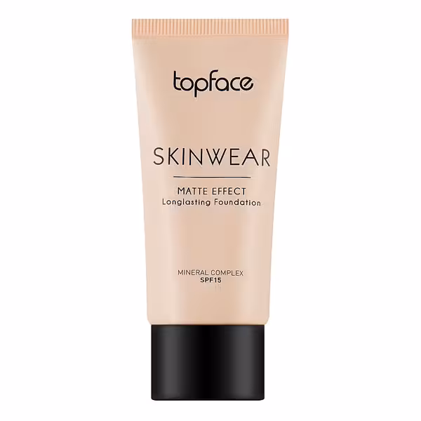 کرم پودر مات تاپ فیس مدل Skinwear شماره 002 مناسب پوست نرمال تا چرب و مختلط SPF15 حجم 30 میل