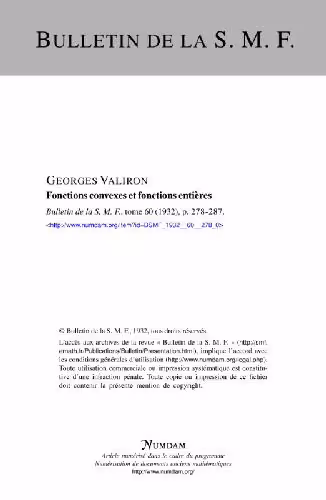 خرید و دانلود نسخه کامل کتاب Fonctions convexes et fonctions entires