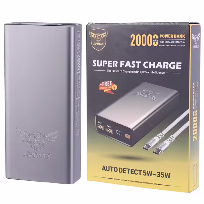 پاور بانک فست شارژ اپی مکس مدل EP-214 35W ظرفیت 20000 میلی آمپر ساعت