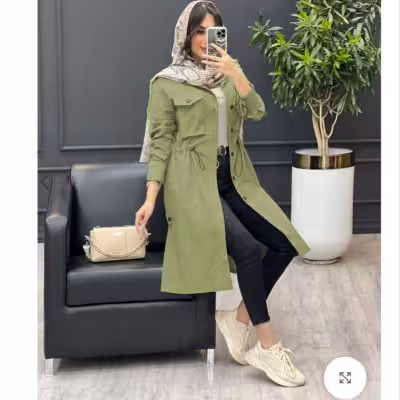 مانتو اسپرت زنانه داکرون مدل زیتون