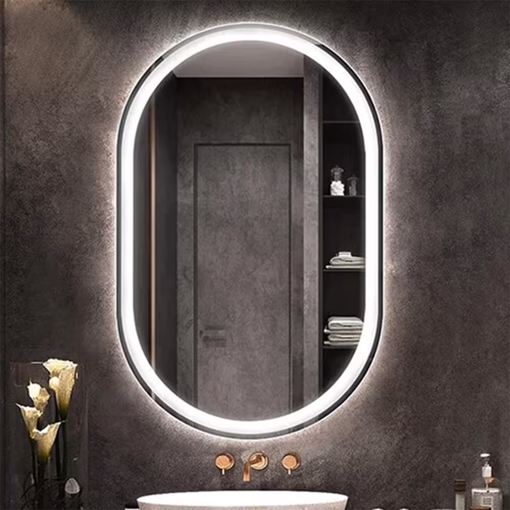 آینه بک لایت و رینگ لایت دو کله گرد (کپسولی) 50 * 70 سانتیمتر مدل G5070-SM