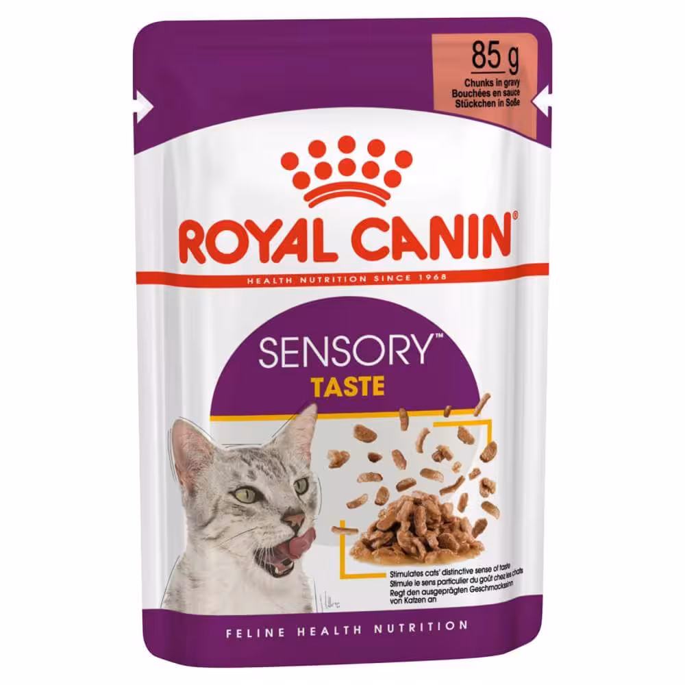 پوچ گربه رویال کنین مدل Sensory Taste طعم مرغ 85 گرم