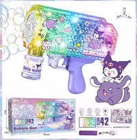 تفنگ حباب ساز مخزن دار 42 حباب شارژی کرومی