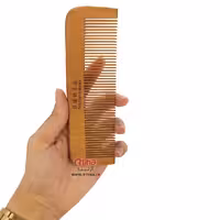 شانه چوبی مو دندانه ریز طرح مستطیلی 17cm