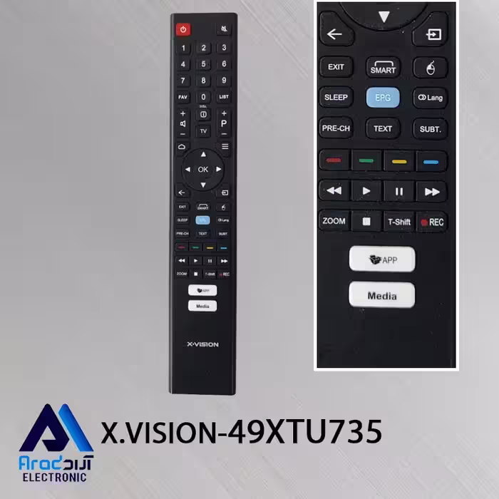 کنترل اصلی تلویزیون هوشمند ایکس ویژن 49XTU735