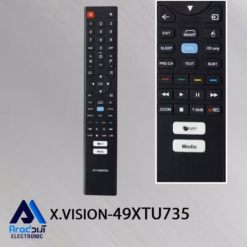 کنترل اصلی تلویزیون هوشمند ایکس ویژن 49XTU735