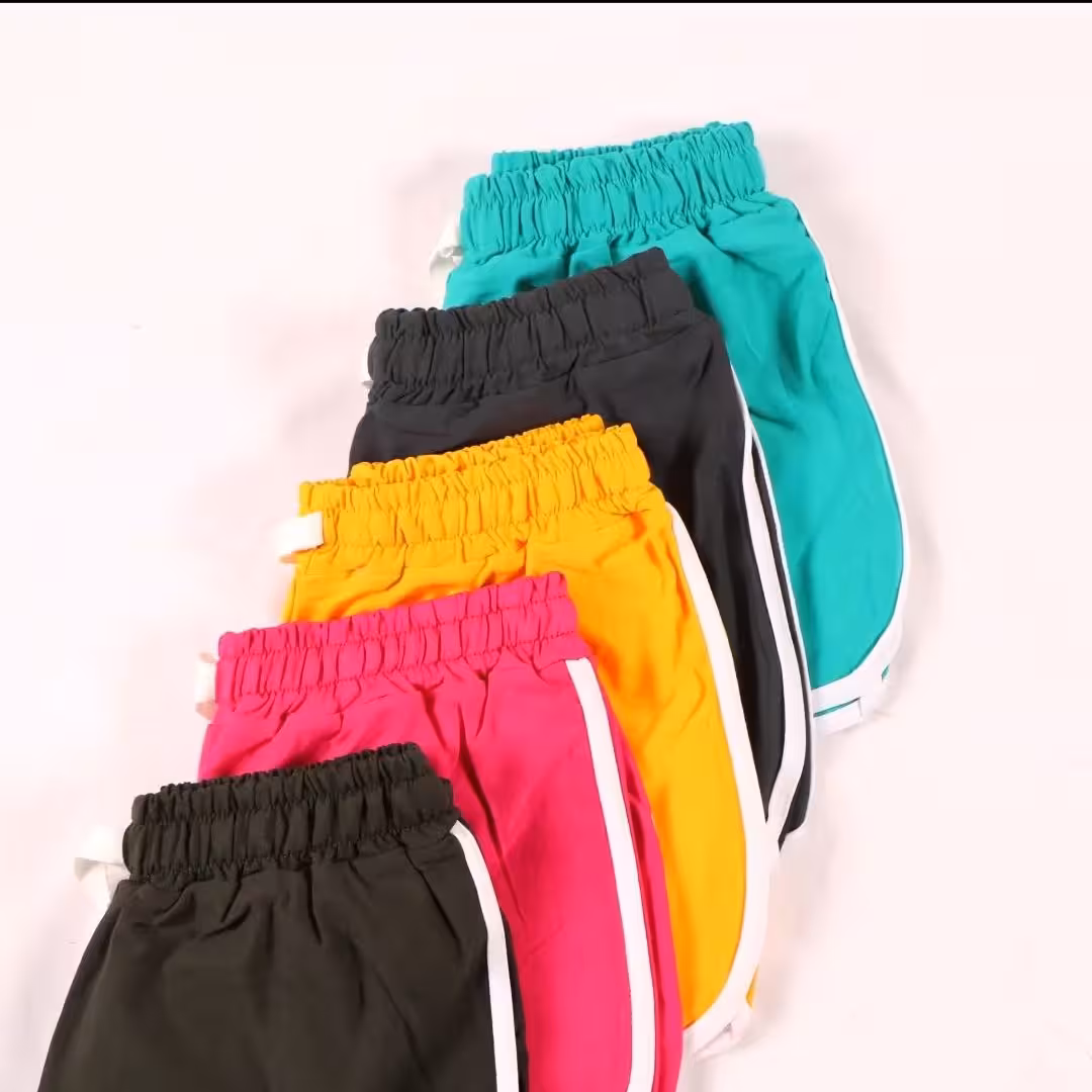 شلوارک نواردار پارچه لاکرا در رنگبندی پاستیلی