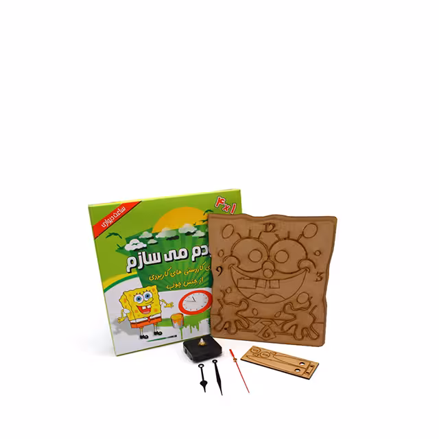 بازی فکری خودم می سازم ساعت دیواری از جنس چوب