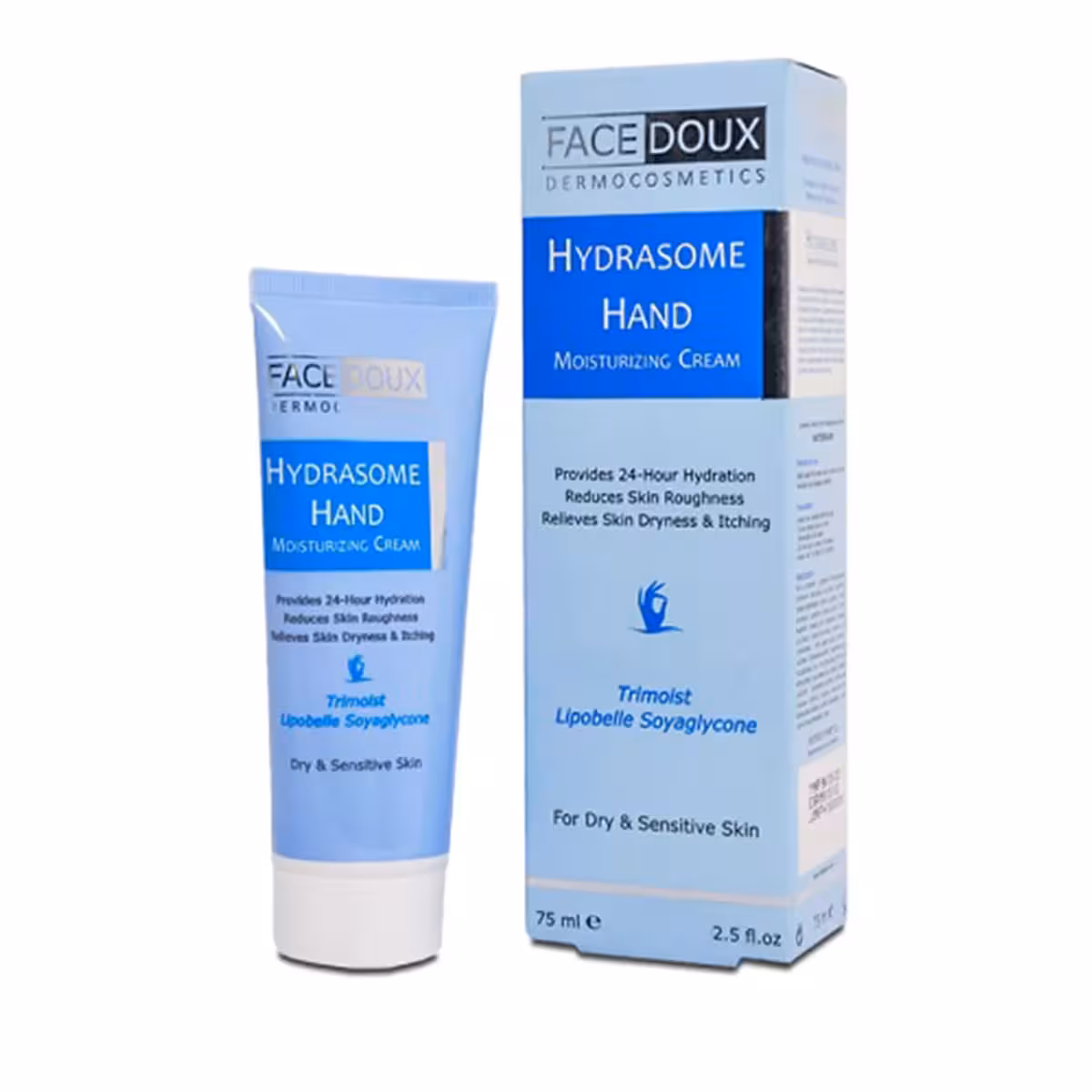 کرم مرطوب کننده دست هیدرازوم مناسب پوست های خشک و حساس حجم 75 میلی لیتر فیس دوکس