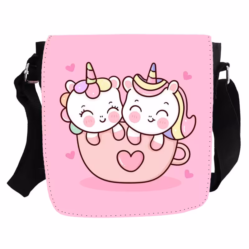 کیف رودوشی دخترانه مدل گربه های عاشق کد KD-2145