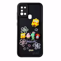 قاب Solid عروسکی طرح خانواده باب اسفنجی مناسب برای Samsung A21s-مشکی