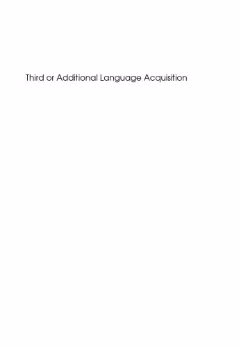 خرید و دانلود نسخه کامل کتاب Third or Additional Language Acquisition